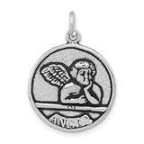 Antiqued Raphael Angel Charm Pendant in Real 925 Sterling Silver