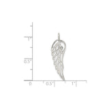 Sterling Silver Angel Wing Pendant with Open Cut Design, Memorial and Faith Theme