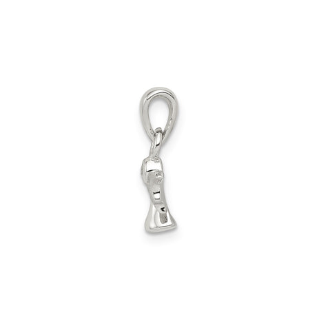 Sterling Silver Angel Pendant with Cubic Zirconia, Polished and Satin Finish, Christian Jewelry