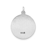 Antiqued and Brushed Papa Francisco Medal Charm Pendant in Real 925 Sterling Silver