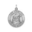 Antiqued and Brushed Papa Francisco Medal Charm Pendant in Real 925 Sterling Silver