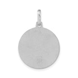 Matte Papa Francesco Medal Charm Pendant in Real 925 Sterling Silver