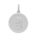 Matte Papa Francesco Medal Charm Pendant in Real 925 Sterling Silver