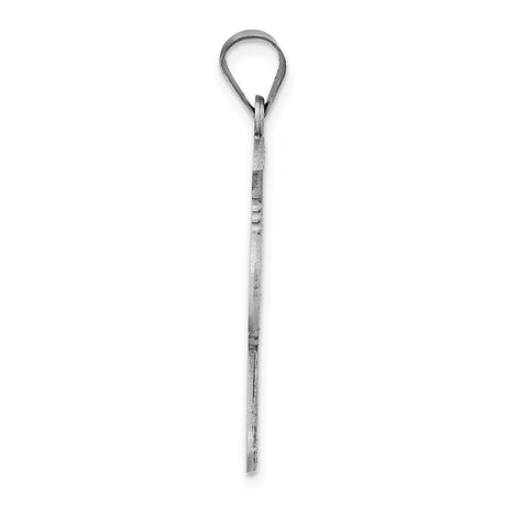 Sterling Silver Cross Pendant with Brushed and Antiqued Finish, Religious Design for Men and Women