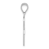 Mi Bautizo Words Mini Cross Charm Pendant in Real 925 Sterling Silver