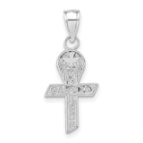 Mi Bautizo Words Mini Cross Charm Pendant in Real 925 Sterling Silver