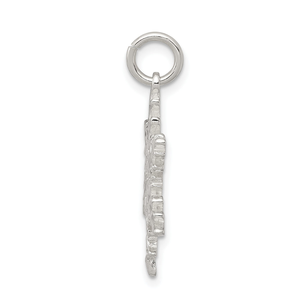Sterling Silver Snowflake Pendant with Symmetrical Winter Design Charm