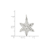 Sterling Silver Snowflake Pendant with Symmetrical Winter Design Charm