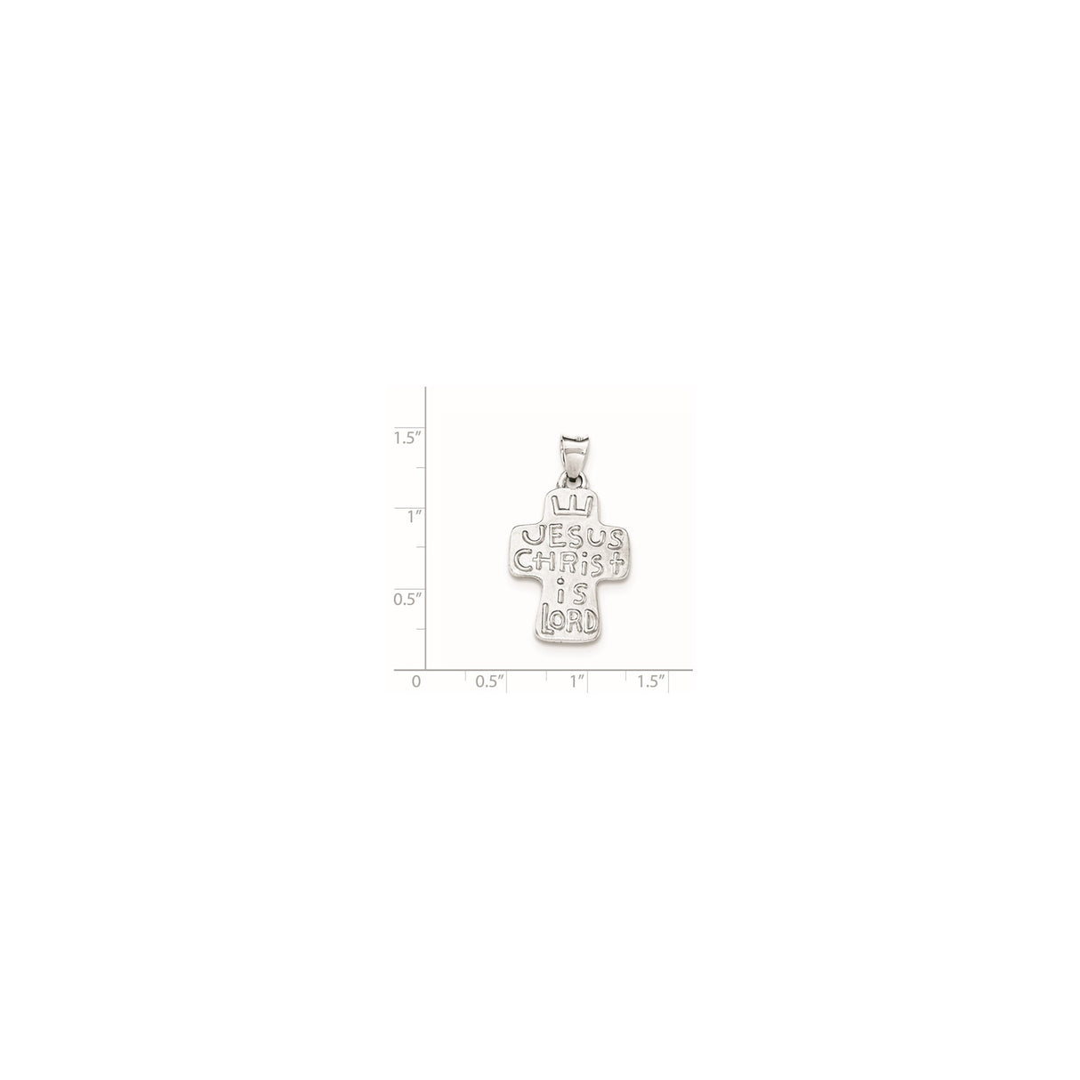 Sterling Silver Cross Pendant with Textured Finish and Crown Engraving , Christian Jewelry for Men and Women