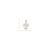 Sterling Silver Cross Pendant with Textured Finish and Crown Engraving , Christian Jewelry for Men and Women
