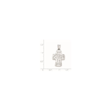 Sterling Silver Cross Pendant with Textured Finish and Crown Engraving , Christian Jewelry for Men and Women