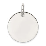 Sterling Silver Faith Love Hope Pendant, Round Disc with Script Engraving, Inspirational Jewelry for Women
