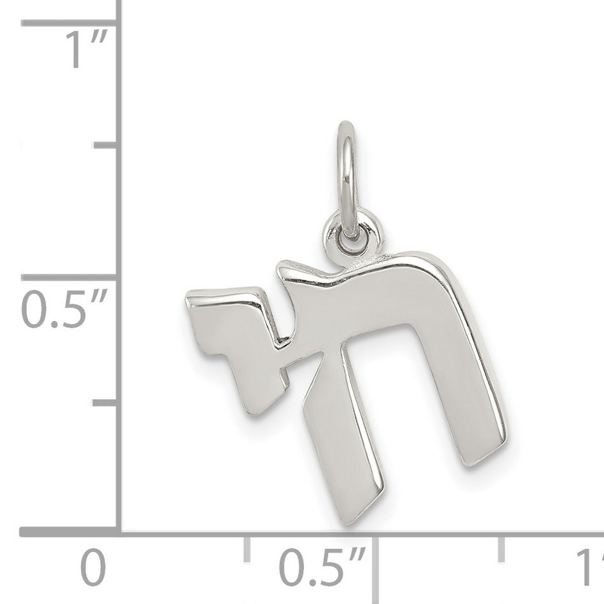 Polished Symbol Of Life Chai Charm Pendant in Real 925 Sterling Silver