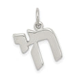 Polished Symbol Of Life Chai Charm Pendant in Real 925 Sterling Silver