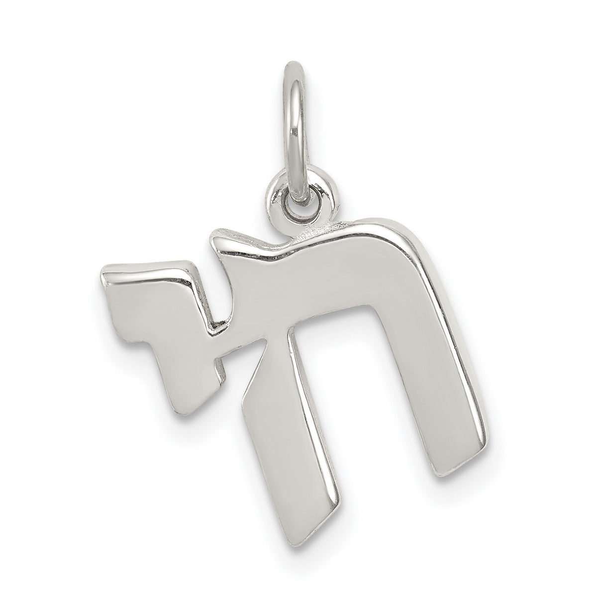 Polished Symbol Of Life Chai Charm Pendant in Real 925 Sterling Silver