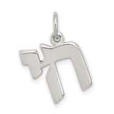 Polished Symbol Of Life Chai Charm Pendant in Real 925 Sterling Silver