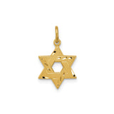 Sterling Silver Star of David Pendant with Textured and Polished Finish, Spiritual Jewish Charm