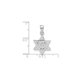 Sterling Silver Star of David Pendant with Chai Symbol, Jewish Religious Jewelry