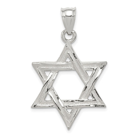 Sterling Silver Star of David Pendant with Interwoven Design, Unisex Judaica Jewelry