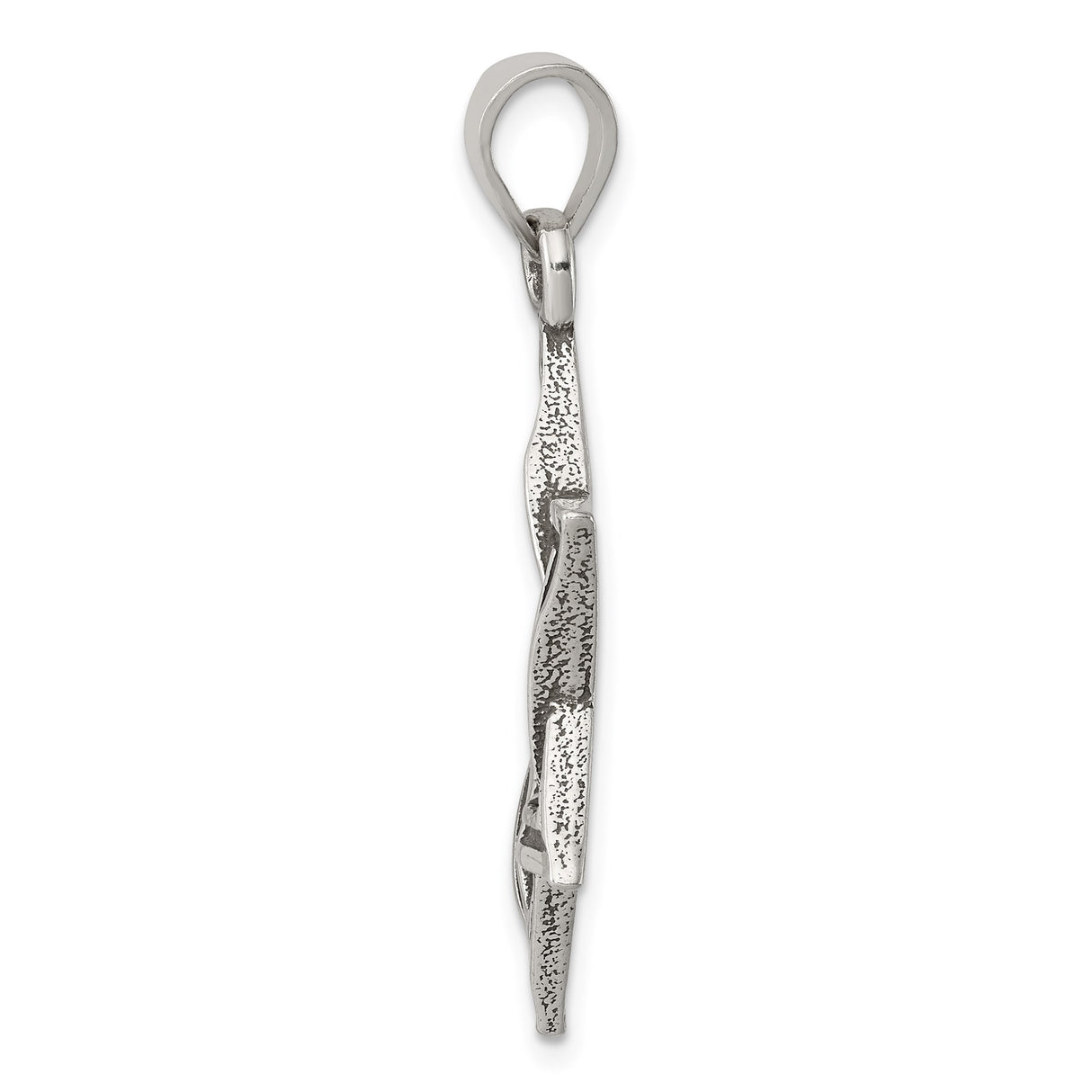 Antiqued Star of David Charm Pendant in Real 925 Sterling Silver