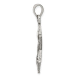 Antiqued Star of David Charm Pendant in Real 925 Sterling Silver