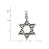 Antiqued Star of David Charm Pendant in Real 925 Sterling Silver