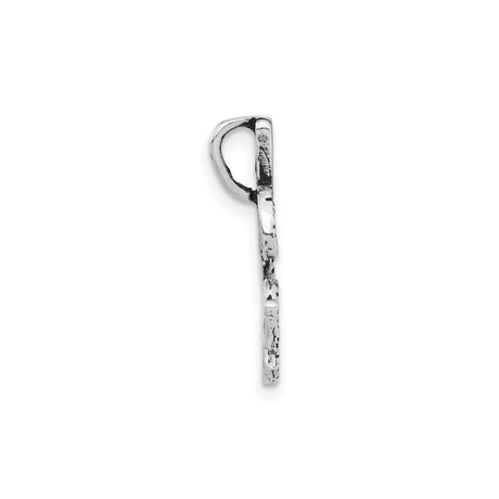 Sterling Silver Letter G Pendant with Textured Zebra Pattern, Stylized Alphabet Charm for Women or Unisex Wear