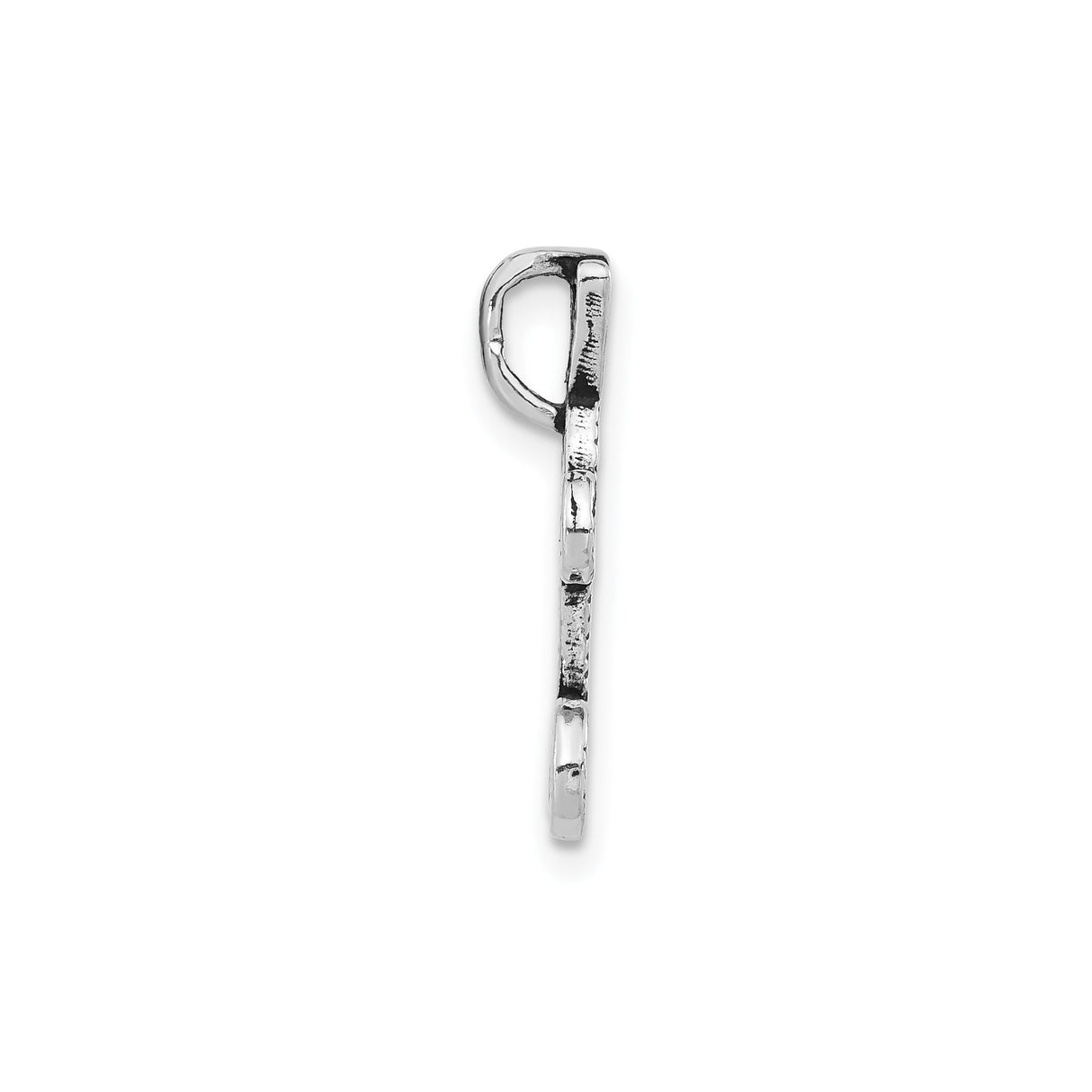 Sterling Silver Letter L Pendant, Textured Cursive Initial Charm for Women