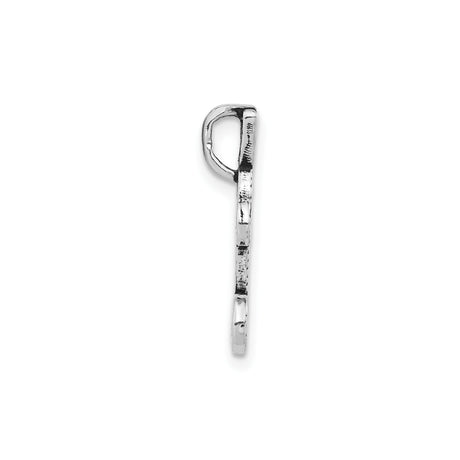 Sterling Silver Letter L Pendant, Textured Cursive Initial Charm for Women