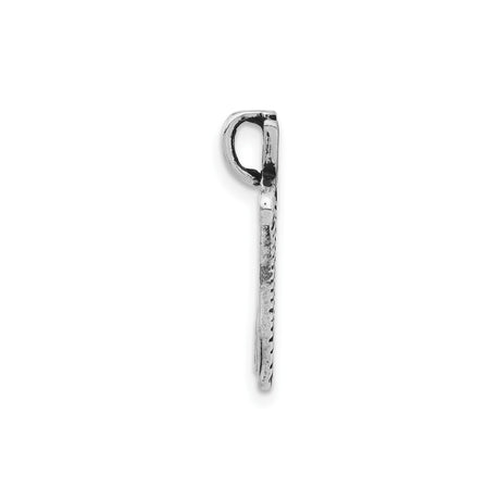 Sterling Silver Hebrew Letter Nun Pendant, Textured Tribal Design, Judaica Charm for Men and Women