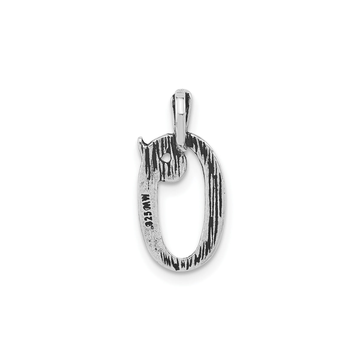 Sterling Silver Pendant with Christian Fish and Textured Chevron Detail