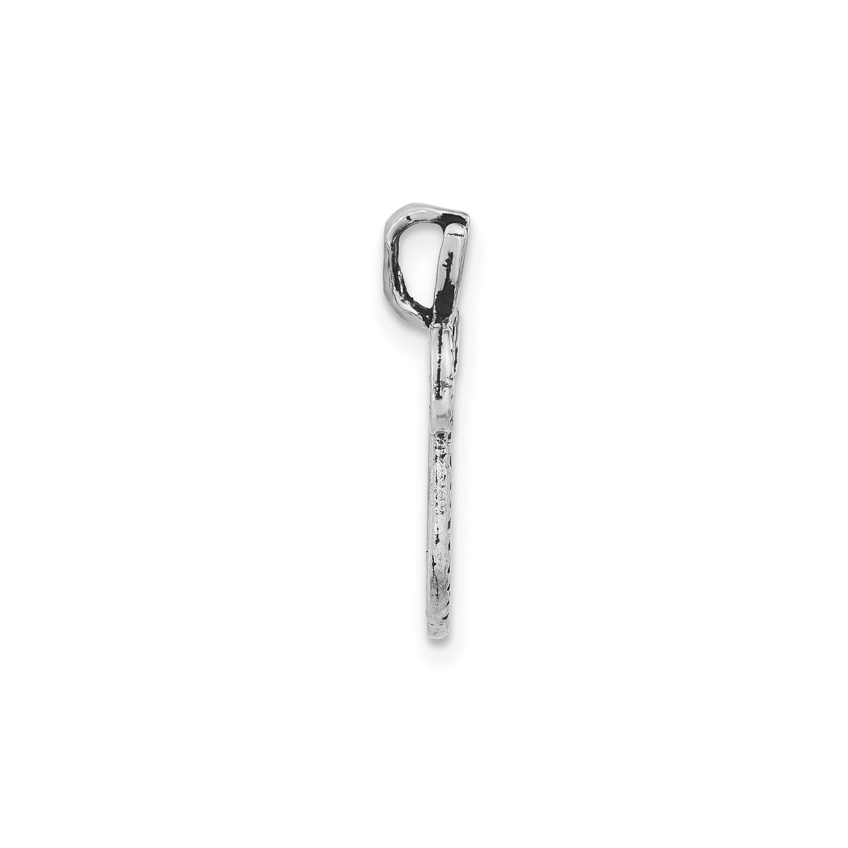 Sterling Silver Pendant with Ram Horn Texture Inspired by Hebrew Shin Symbol, Judaica Jewelry