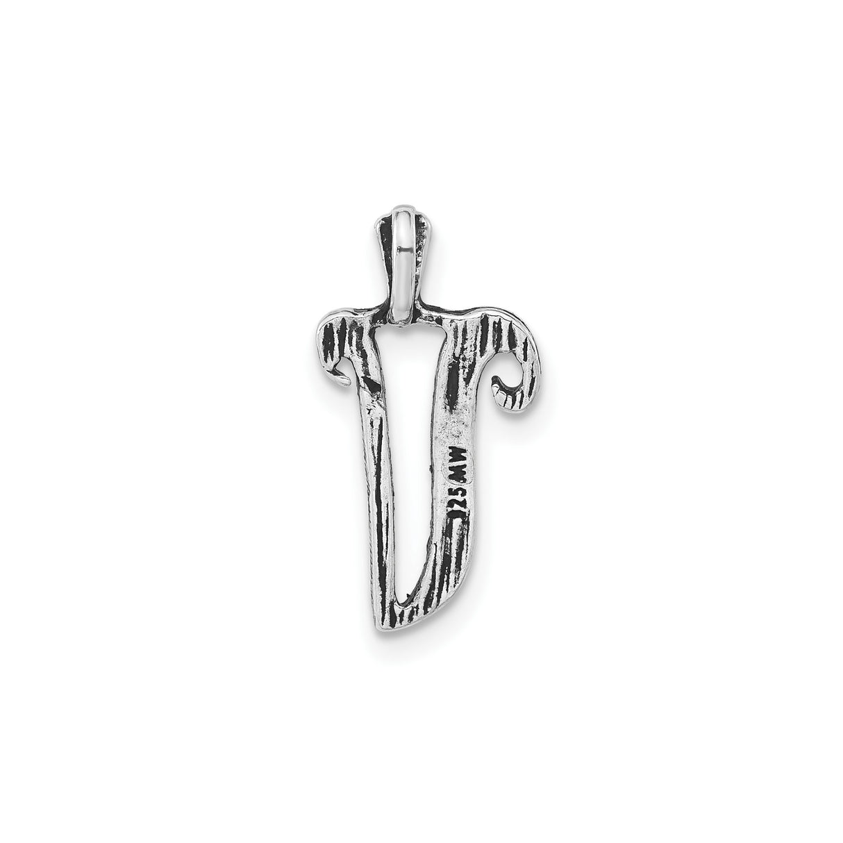 Sterling Silver Pendant with Ram Horn Texture Inspired by Hebrew Shin Symbol, Judaica Jewelry