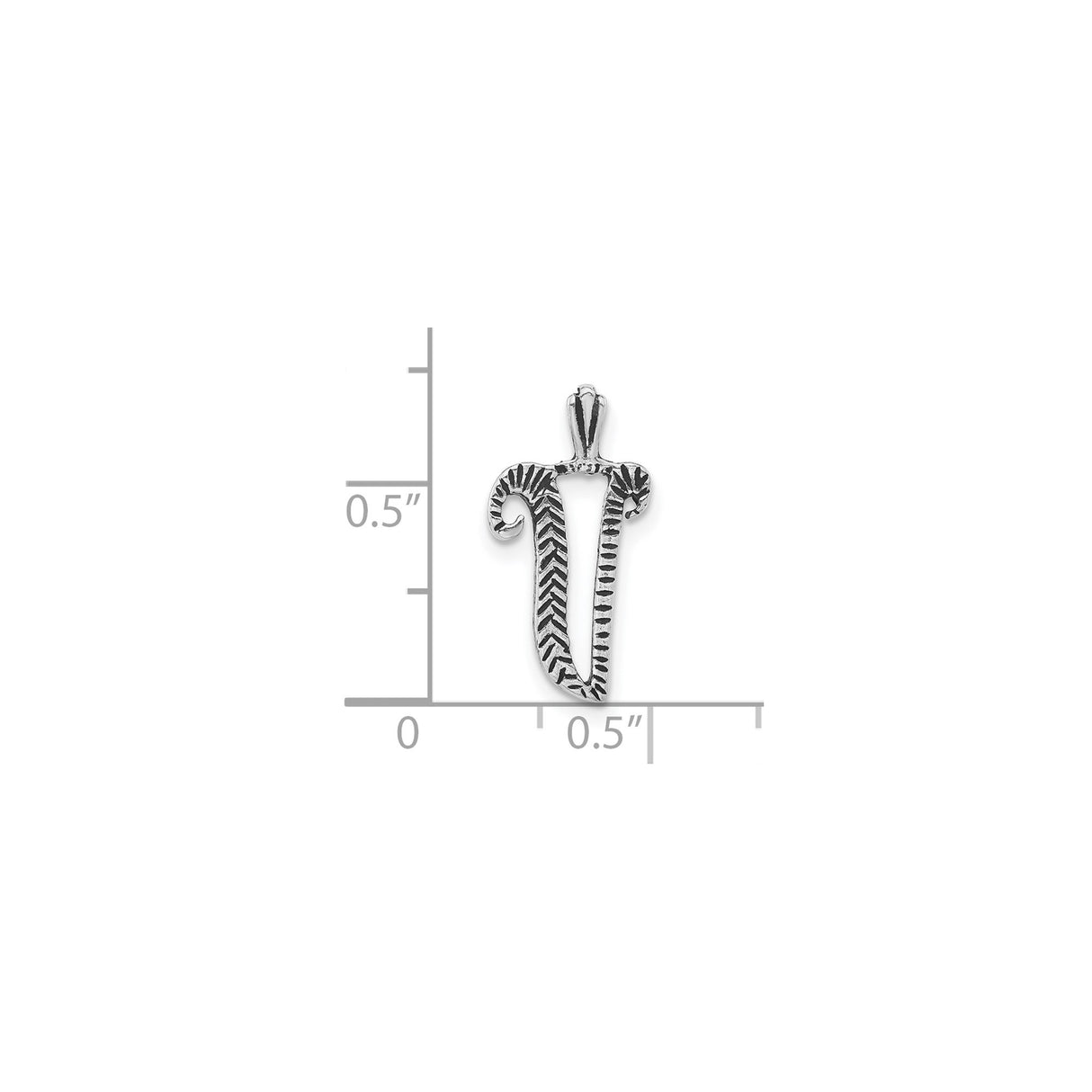 Sterling Silver Pendant with Ram Horn Texture Inspired by Hebrew Shin Symbol, Judaica Jewelry