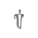 Sterling Silver Pendant with Ram Horn Texture Inspired by Hebrew Shin Symbol, Judaica Jewelry