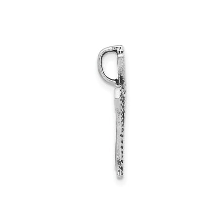 Sterling Silver Letter W Pendant with Zebra Stripe Design, Unisex Initial Charm