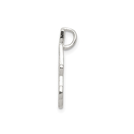 Sterling Silver Initial Pendant with Script Letter A, Textured Alphabet Charm