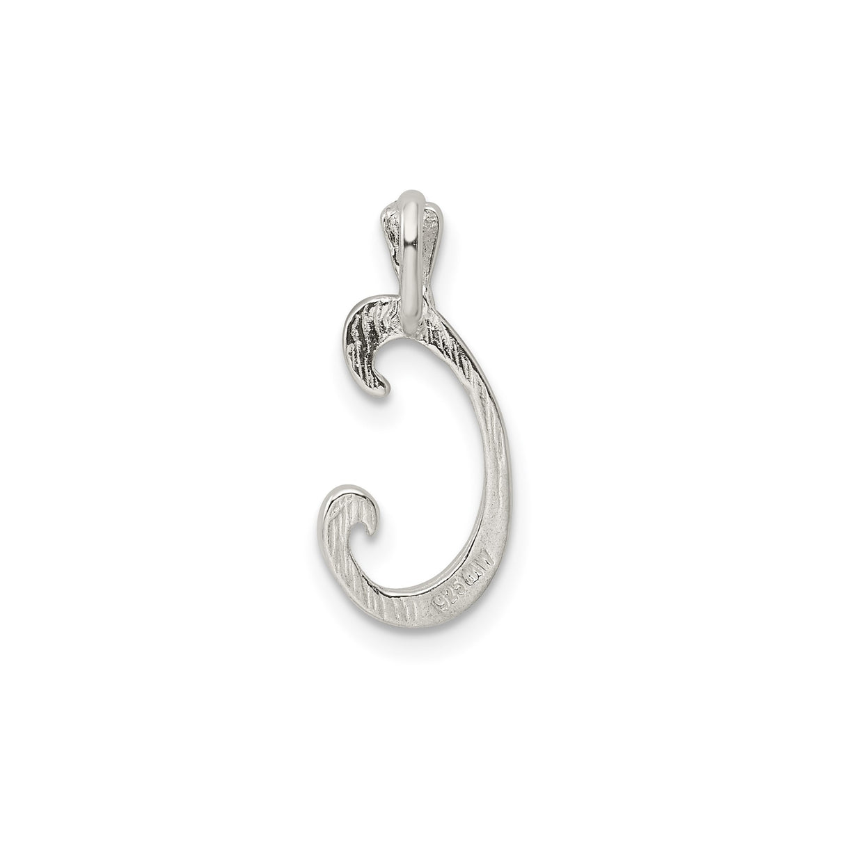 Sterling Silver Initial C Pendant, Script Letter Charm, Personalized Monogram Jewelry for Women