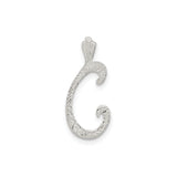 Sterling Silver Initial C Pendant, Script Letter Charm, Personalized Monogram Jewelry for Women