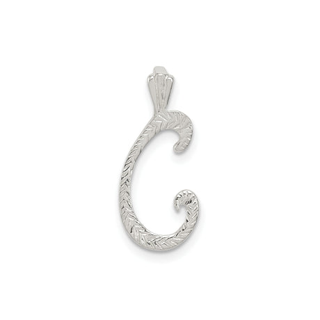 Sterling Silver Initial C Pendant, Script Letter Charm, Personalized Monogram Jewelry for Women
