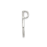 Sterling Silver Initial D Pendant Charm with Textured Scroll Design