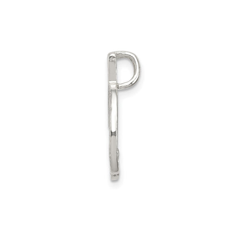 Sterling Silver Initial D Pendant Charm with Textured Scroll Design