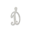 Sterling Silver Initial D Pendant Charm with Textured Scroll Design