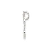 Sterling Silver Initial E Pendant with Hammered Finish, Textured Letter Charm for Women