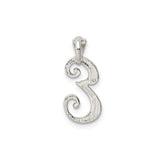 Sterling Silver Initial E Pendant with Hammered Finish, Textured Letter Charm for Women