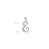 Sterling Silver Initial E Pendant with Hammered Finish, Textured Letter Charm for Women