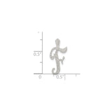 Sterling Silver Script Letter F Pendant with Textured Detailing, Alphabet Charm for Women