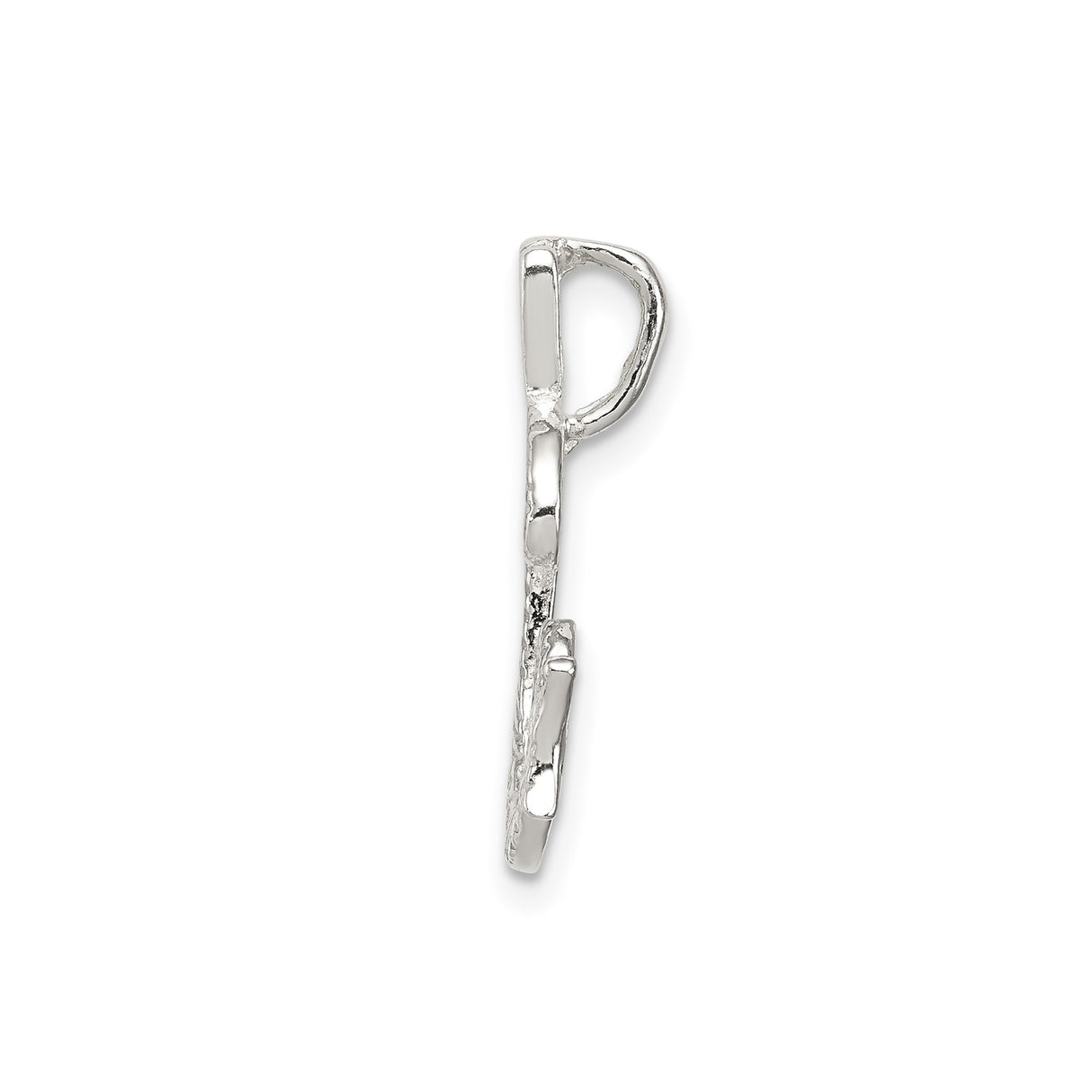 Sterling Silver Letter G Pendant, Textured Initial Charm with Polished Finish, Minimalist Monogram Jewelry