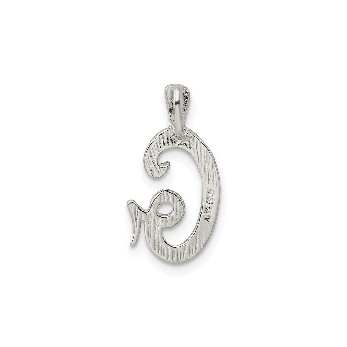 Sterling Silver Letter G Pendant, Textured Initial Charm with Polished Finish, Minimalist Monogram Jewelry