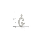 Sterling Silver Letter G Pendant, Textured Initial Charm with Polished Finish, Minimalist Monogram Jewelry
